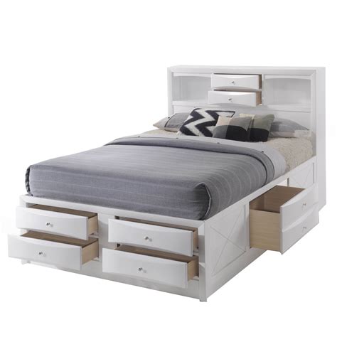 Walnut Street White Riley Full Sleigh Bed with Storage from NE Kids Coleman Furniture