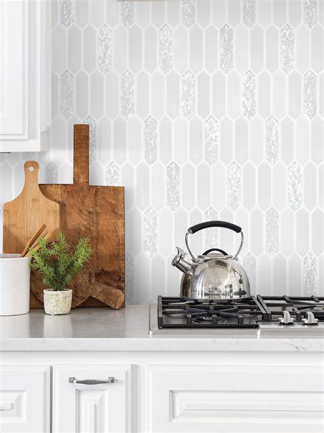 White Glass Backsplash Tile