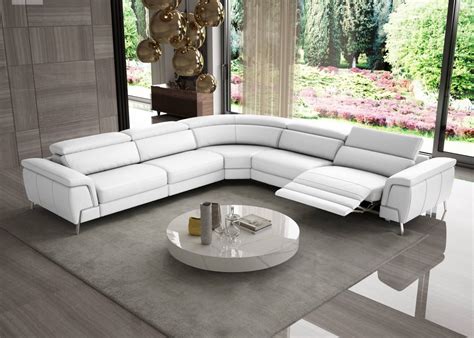 White Italian Leather Sectional
