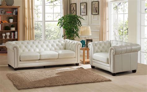 White Leather Couch Set