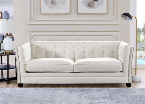 White Leather Sofa And Loveseat