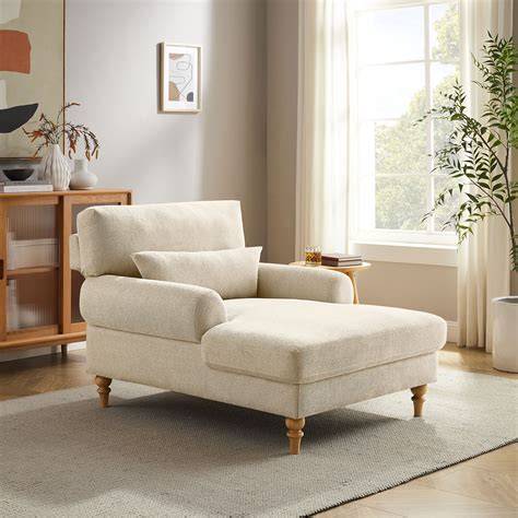 White Linen Lounge Chair