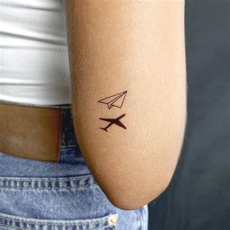 White Paper Airplane Tattoo