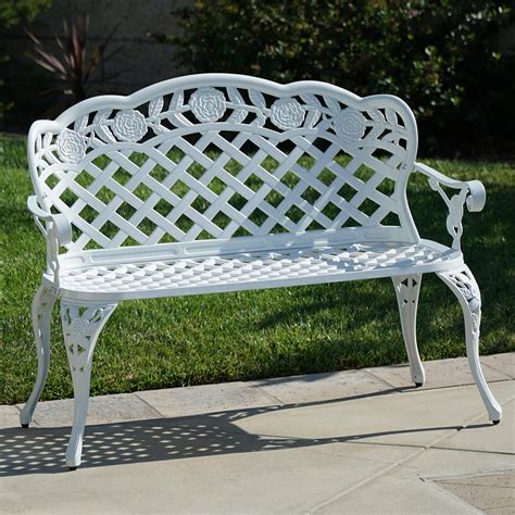 Shine Company 4 Ft. Backless Garden Bench White