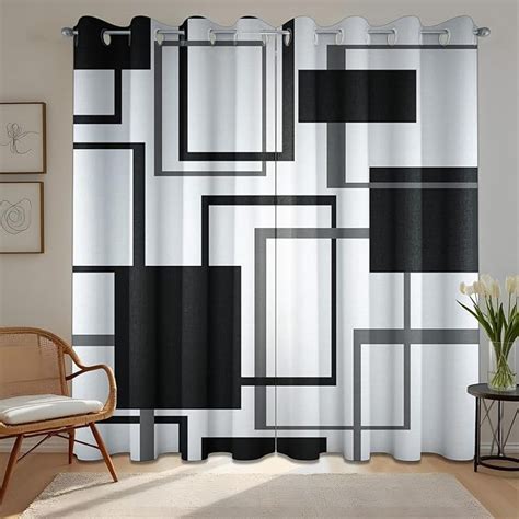 White Patterned Blackout Curtains
