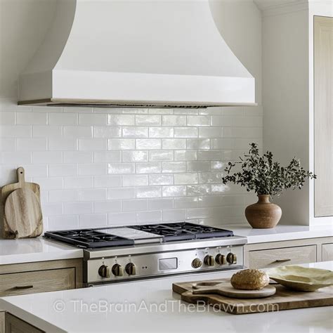 White Tile Kitchen Backsplash