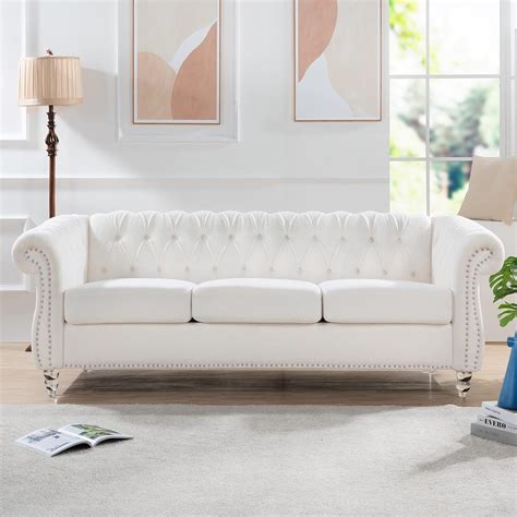 White Tufted Couch