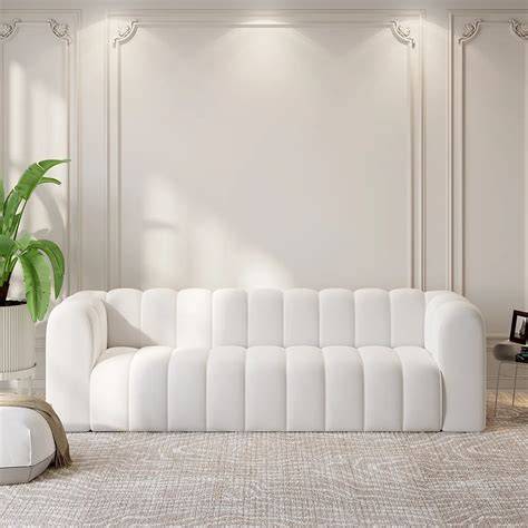 White Velvet Sofa