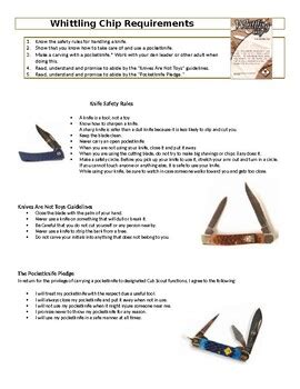 Whittling Chip Worksheet