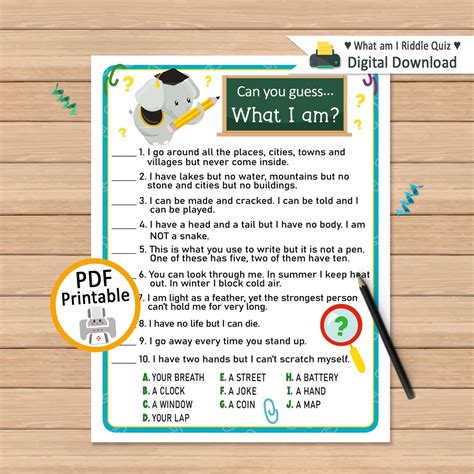 Who Am I Riddle Quiz