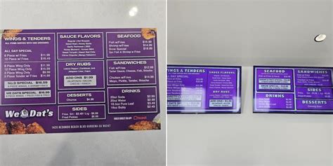 Who Dat’s Menu Items