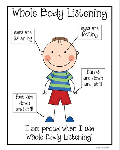 Whole Body Listening Free Printables