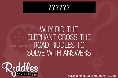 Why Did The Elephant Cross The Road Math Worksheet