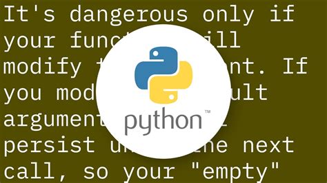 th?q=Why%20Is%20The%20Empty%20Dictionary%20A%20Dangerous%20Default%20Value%20In%20Python%3F%20%5BDuplicate%5D - Python Tips: The Dangers of Setting an Empty Dictionary as a Default Value in Python [Duplicate]