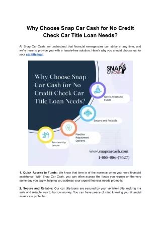 Why "No Credit Check" is Appealing