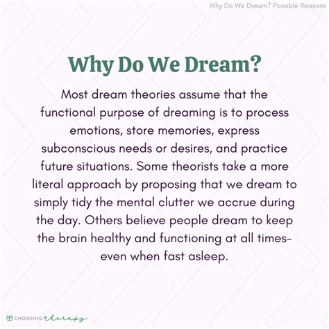 Why Do We Dream