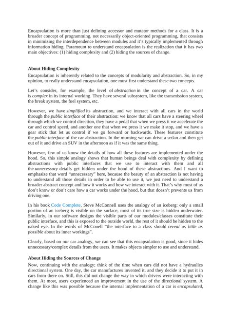 Why Encapsulation Matters