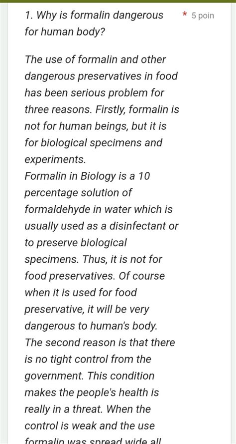Why Is Formalin Dangerous For Human s Body