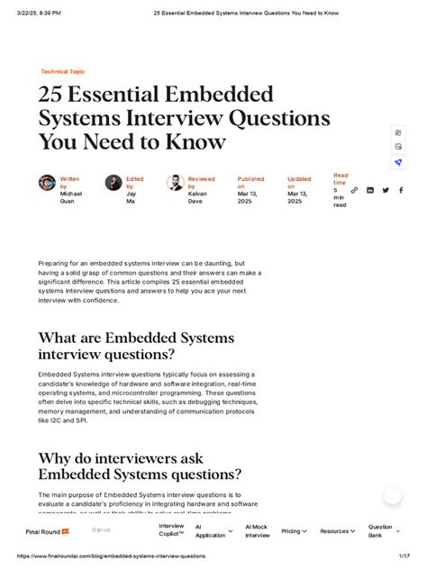 Why Prepare for Embedded Systems Interview Questions?
