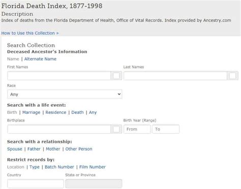 Why Search For The Florida Death Records On The Net