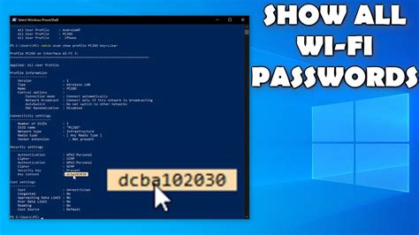 WiFi passwords on PowerShell