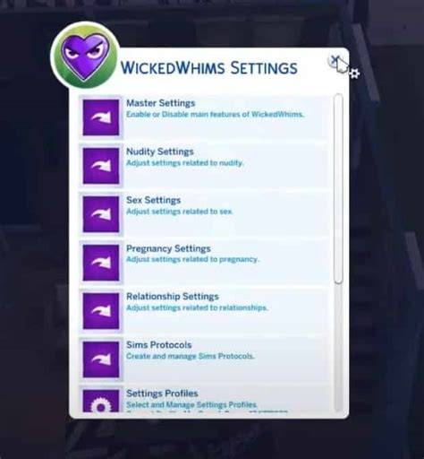 The Sims 4向けMODの設定メニューを確認するイメージ