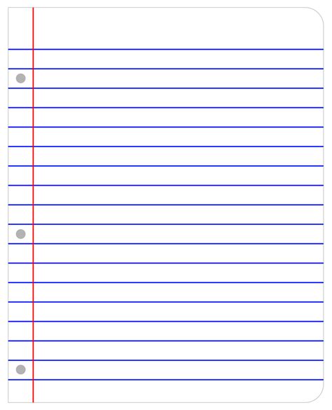 Wide Lined Paper Template
