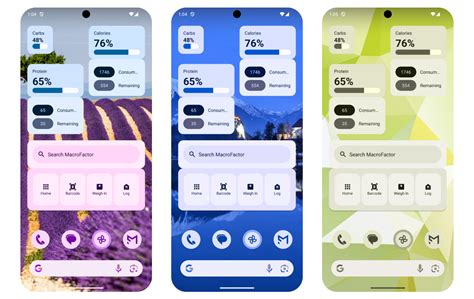 Widgets will change color dynamically with their size