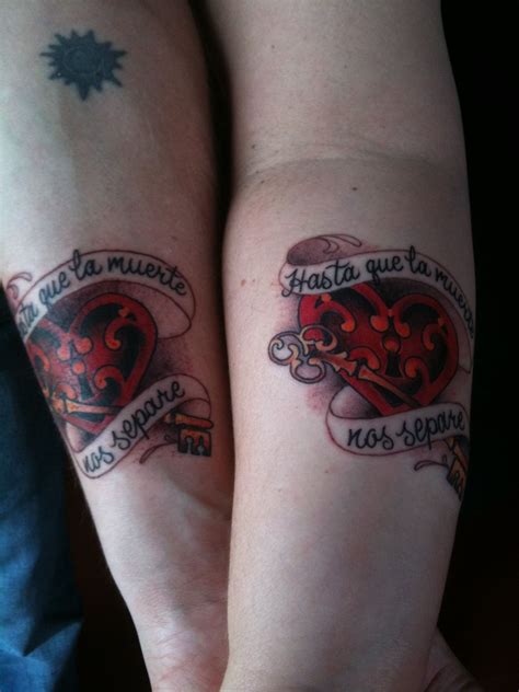 Looking awesome husband and wife tattoo