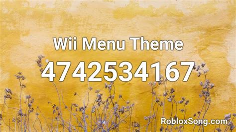 Wii theme Roblox ID - Roblox music codes