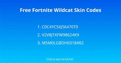 Unlock Your Fierce Side with Free Wildcat Skin Codes: Get Your Fortnite Game On!