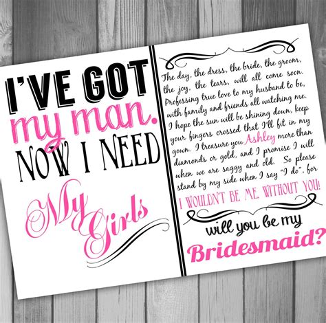 Will You Be My Bridesmaid Printable Free