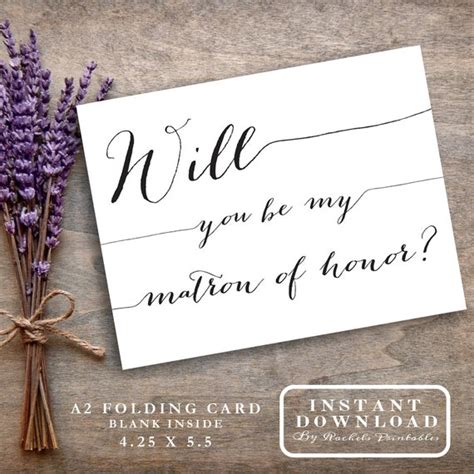 Will You Be My Matron Of Honor Free Printable
