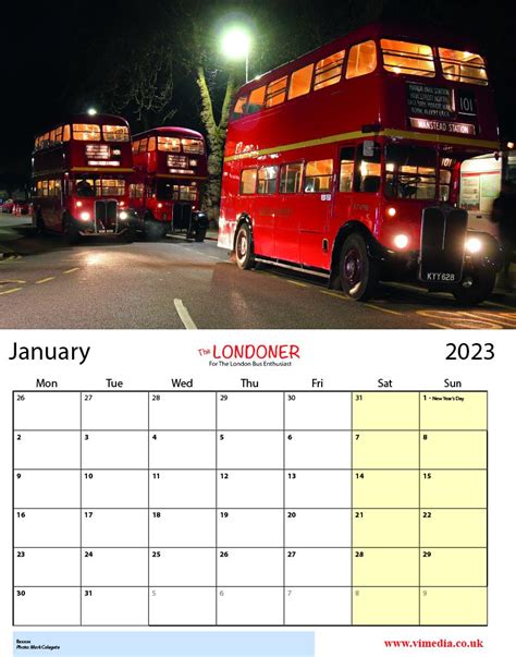 Williams Calendar Bus