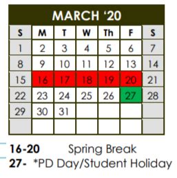 Williams Elementary Calendar