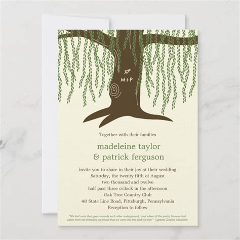 Unveiling A Timeless Love Story: Glide Into Eternal Bliss with Willow Tree Wedding Invitation