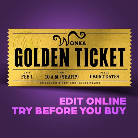 Willy Wonka Ticket Template