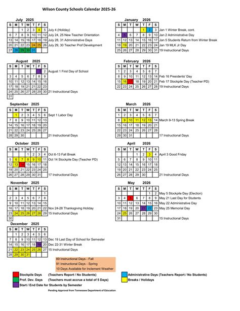 Wilson County Schools Calendar