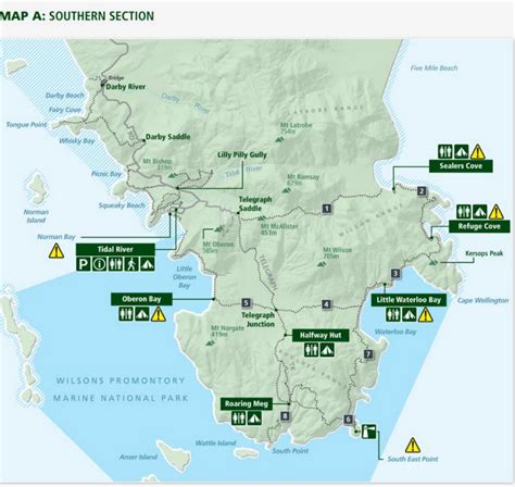 Wilsons Promontory tour map