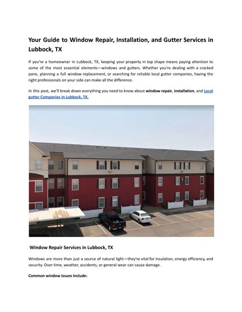 Window Repair Services in Lubbock