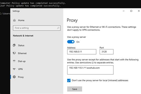Windows 1.0 Proxy Configuration