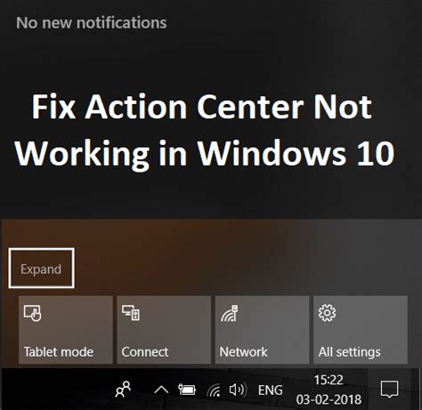 Windows 10 Action Center Not Working
