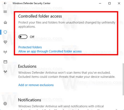 Windows 10 Controlled Folder Access