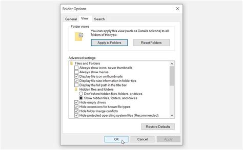 Windows 10 Folder Options