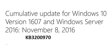 Windows 10 KB3200970 reported bugs: