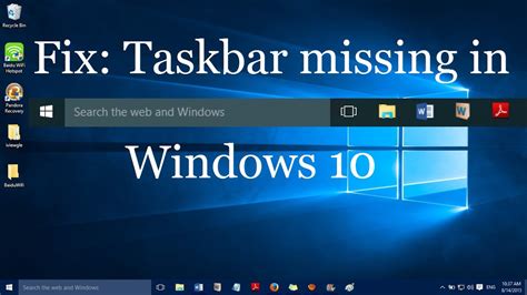 Windows 10 taskbar missing