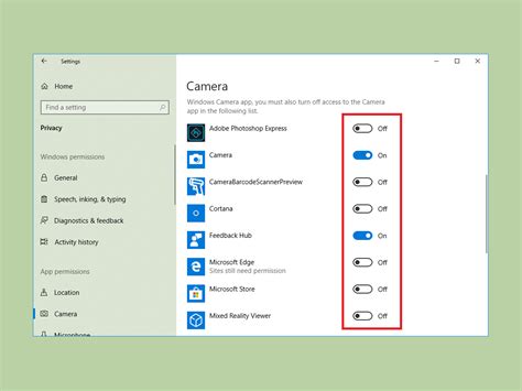 Windows 10 webcam settings