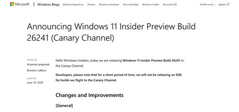 Windows 11 Build 26241: Changes and Improvements