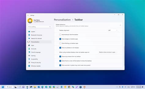 Windows 11 Taskbar Settings