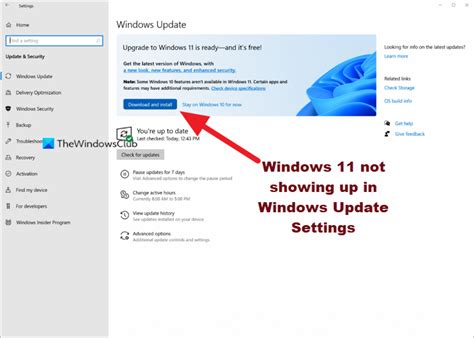 Windows 11 Update Not Showing in Windows Update Settings